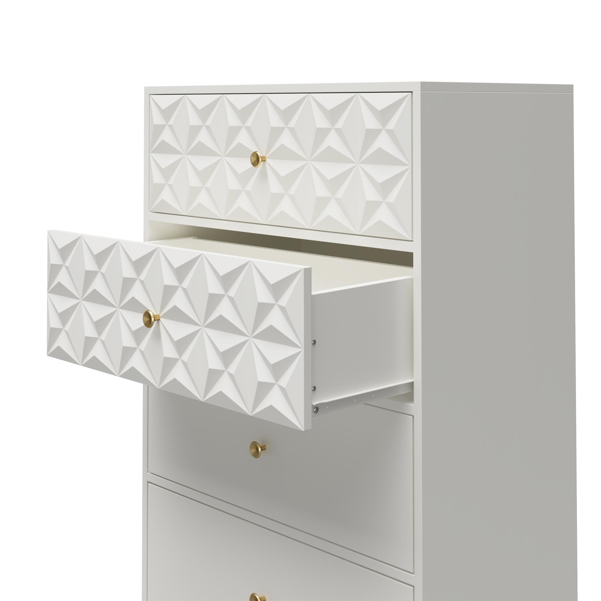 CosmoLiving by Cosmopolitan Blair 5 Drawer Dresser, White