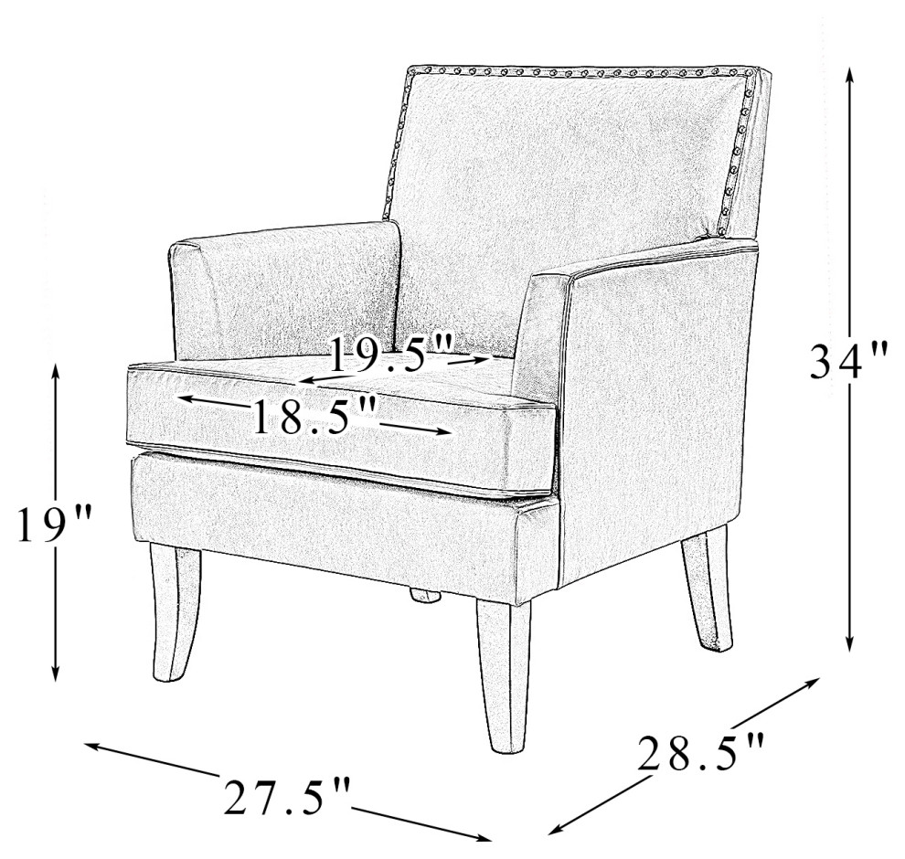 34 quotLiving Room Accent Chair With Arms Set of 2   Transitional   Armchairs And Accent Chairs   by Karat Home  Houzz