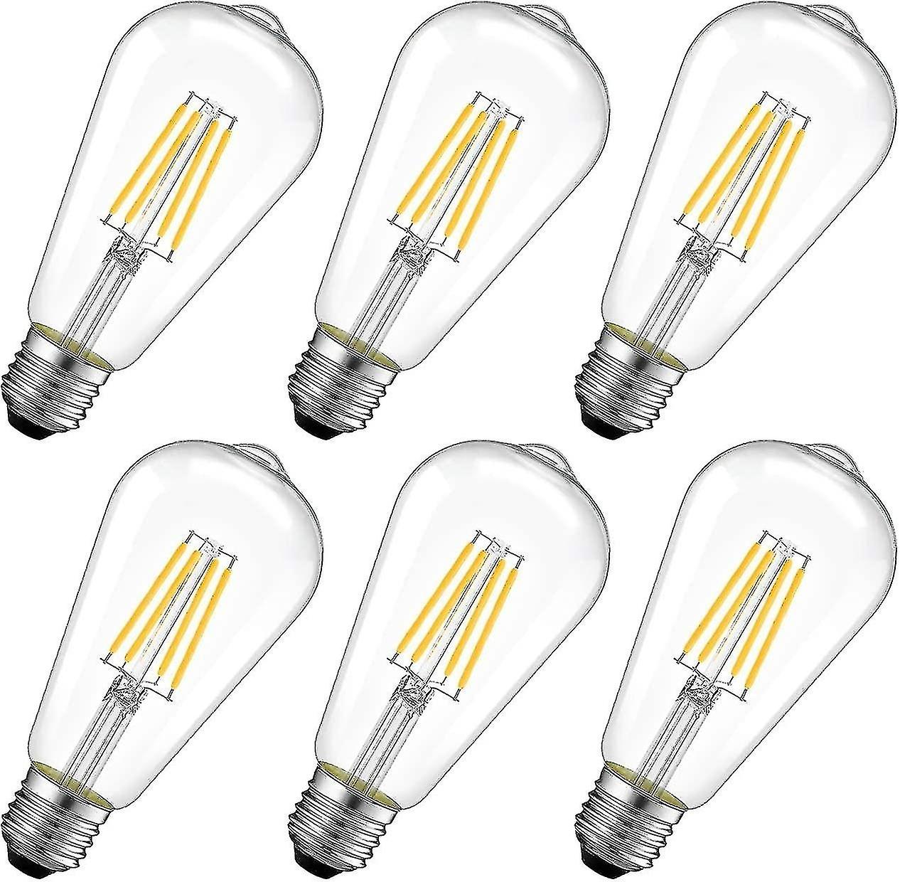 4w Led ment Bulb E27 St64 Non-dimmable Pack Of 6