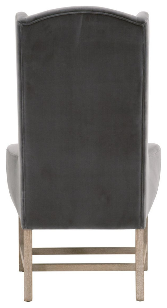 Essentials For Living Stitch  ampHand Bennett Arm Chair Dark Dove Velvet   Transitional   Dining Chairs   by Unlimited Furniture Group  Houzz