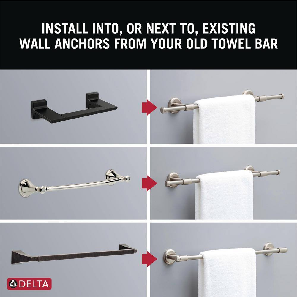 Delta Westdale 24 in. Adjustable Towel Bar in Spotshield Brushed Nickel WSD24-BN