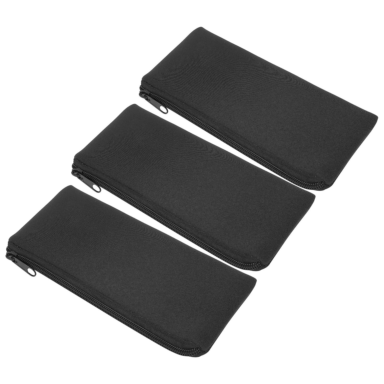 3pcs Neoprene Mountaineering Storage Pencil Case Bag Camping Soft Wear-resistant Pen Bagblack