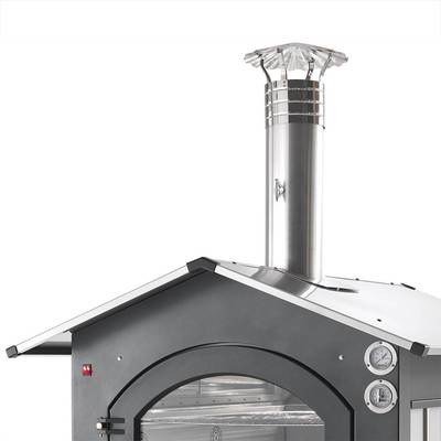 Fontana Forni Gusto 100AV 65 Inch Freestanding Wood Burning Oven and Grill