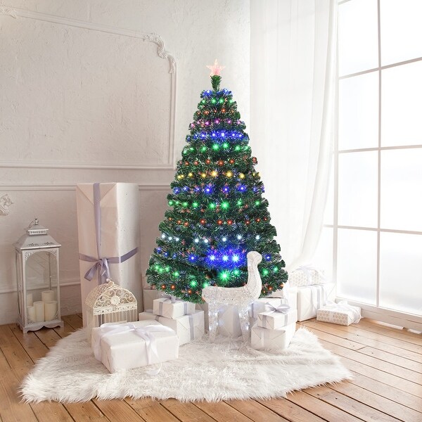 6Foot Multicolor PreLit Christmas Tree with LED Lights and Sturdy Metal Stand