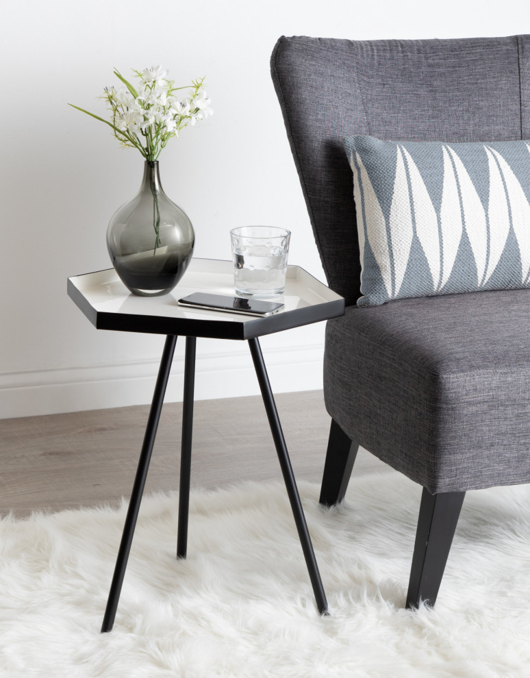 Kashvi Hexagon Side Table   Midcentury   Side Tables And End Tables   by Uniek Inc.  Houzz