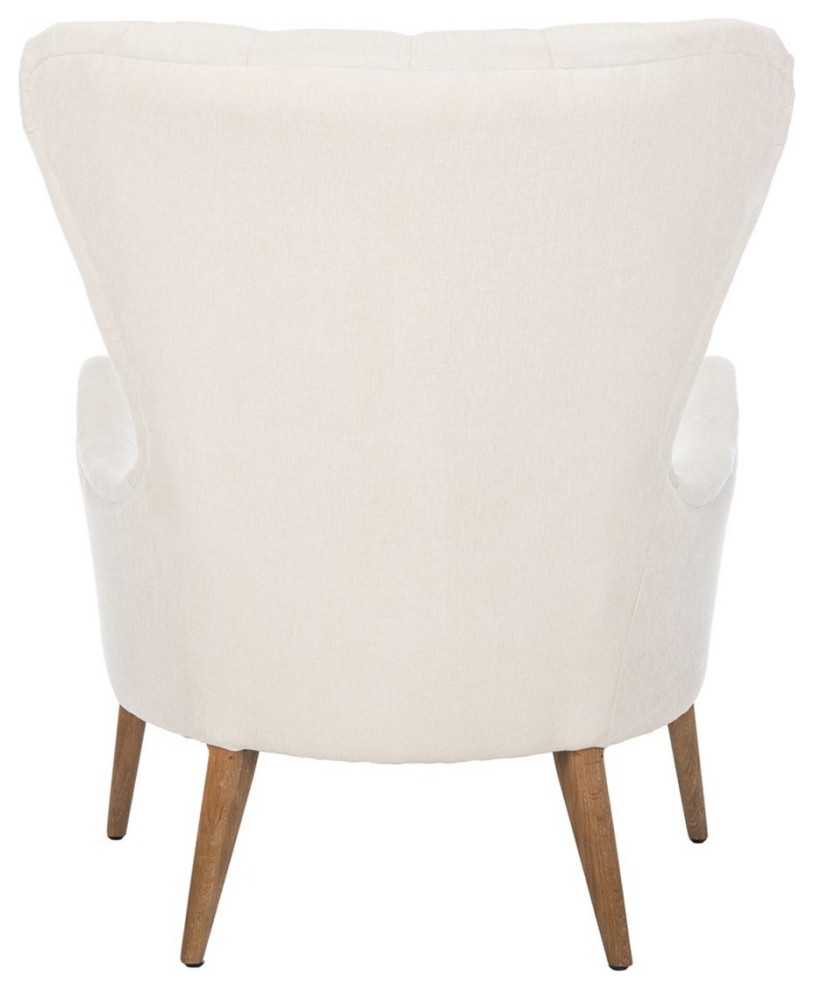 Laverne Contemporary Wingback Chair Off White   Midcentury   Armchairs And Accent Chairs   by Peachtree Fine Furniture  Houzz