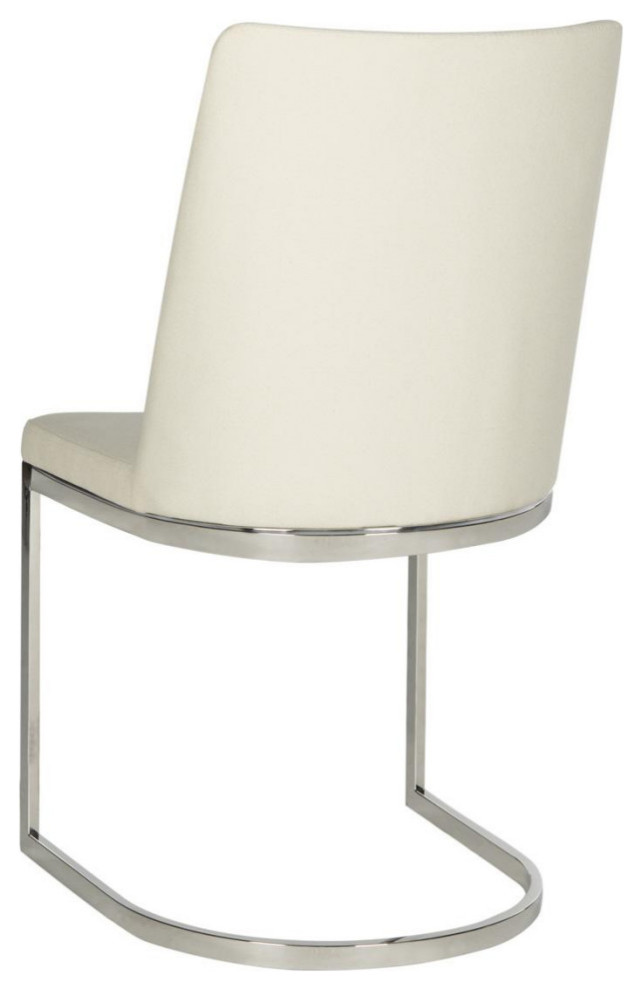 Tedra 18  x27 x27h Linen Side Chair Set of 2 Beige / Chrome   Modern   Dining Chairs   by Virgil Stanis Design  Houzz