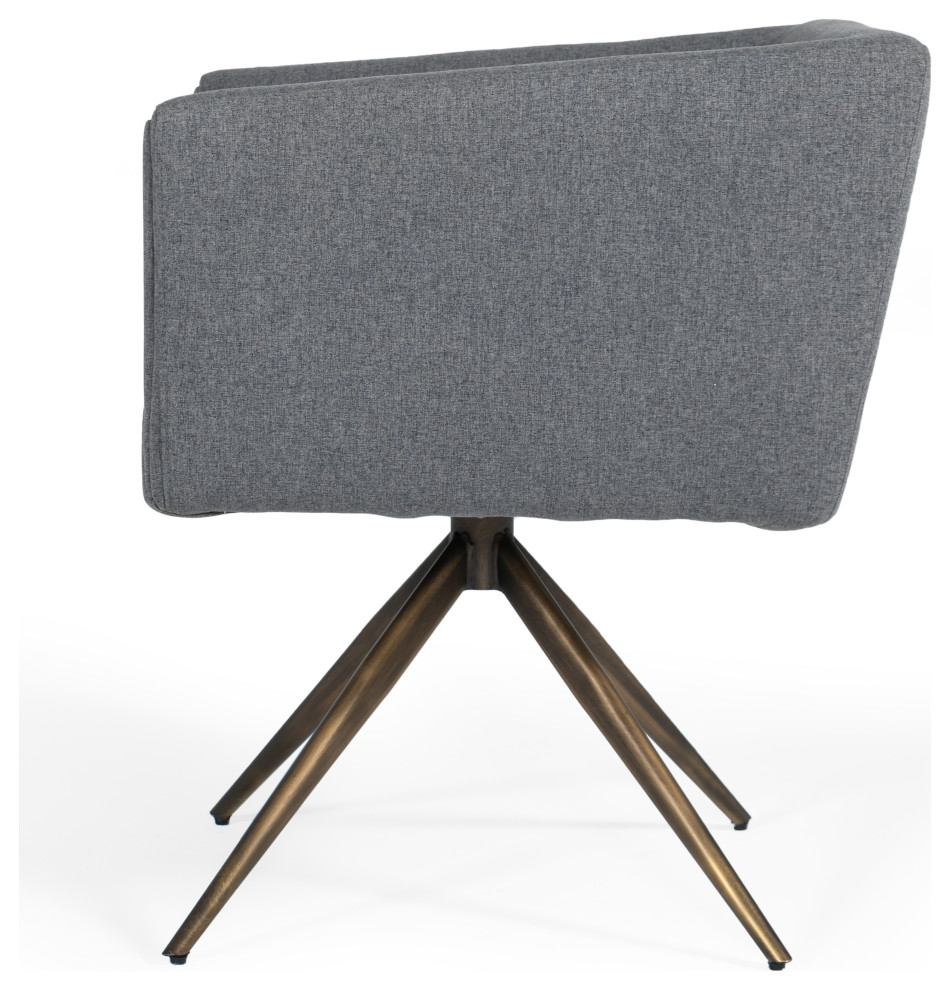 Modrest Riaglow Contemporary Dark Grey Fabric Dining Chair   Midcentury   Dining Chairs   by Vig Furniture Inc.  Houzz