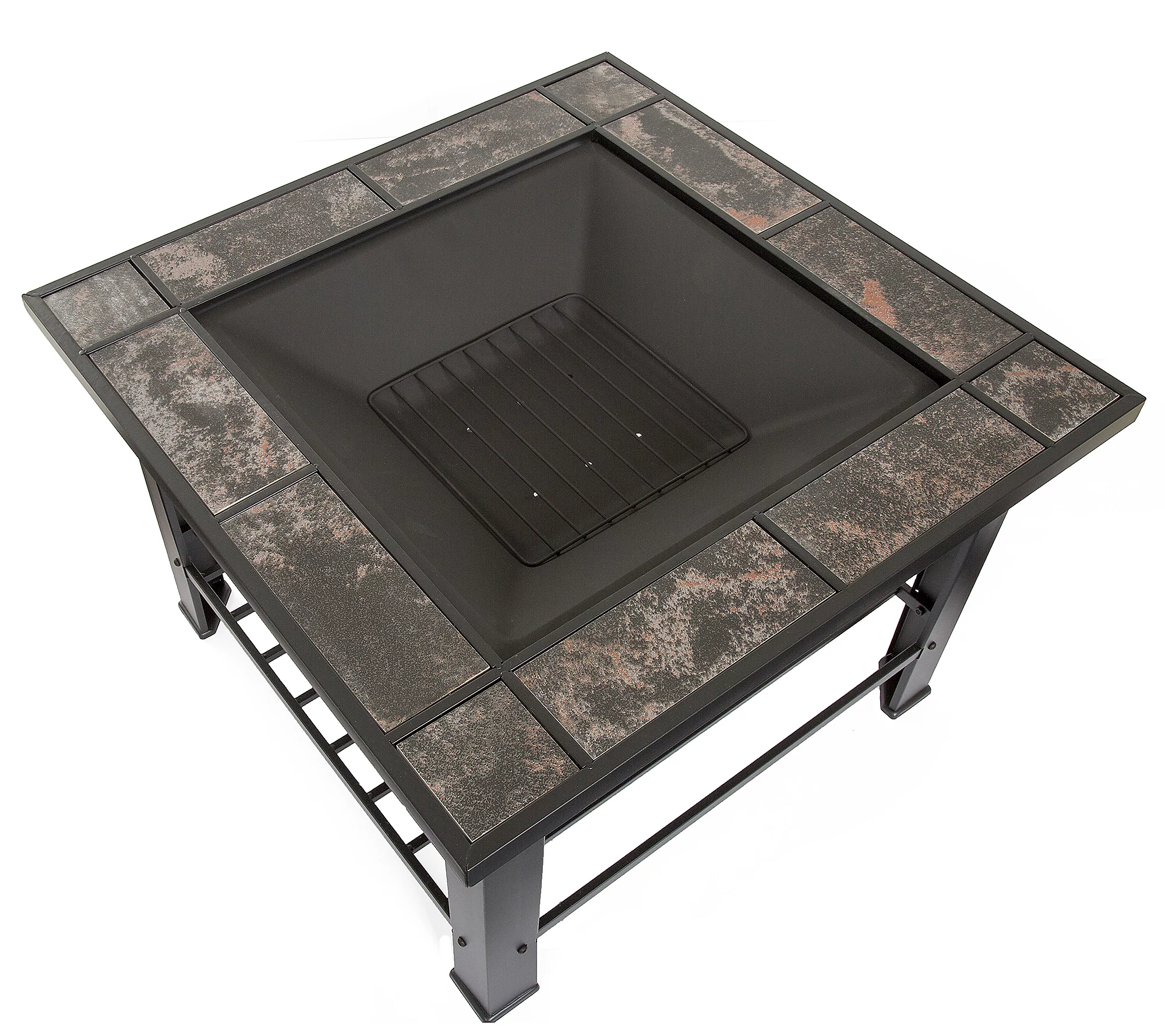 Pure Garden 30 Square Fire Pit and Table withCover