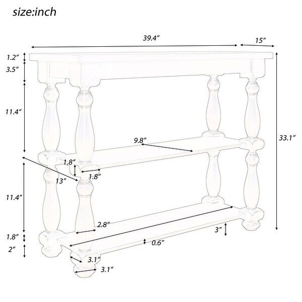 Cream Carey 2-Shelf Console and Entry Table