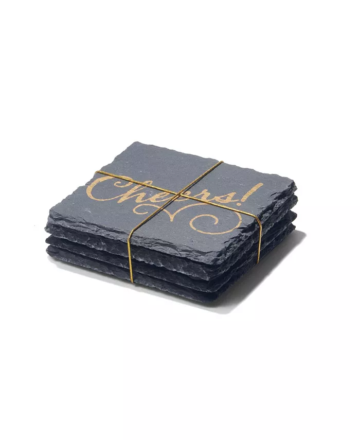 American Atelier 4 X 4 Slate Coasters Square Set 4 Piece