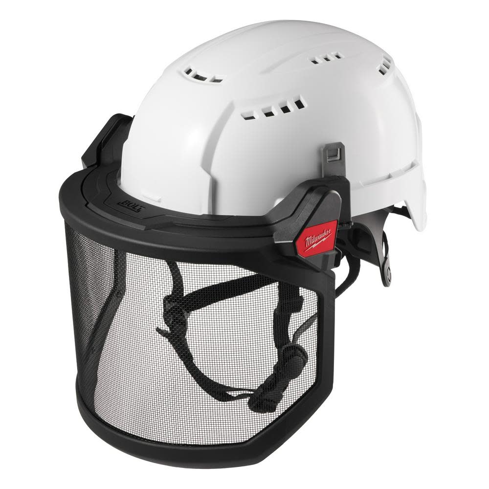 Milwaukee BOLT Full Face Shield Metal Mesh Compatible with Milwaukee Safety Helmets and Hard Hats