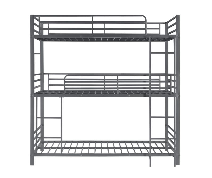 Maynard Metal Triple Twin Bunk Bed Gunmetal- 422670