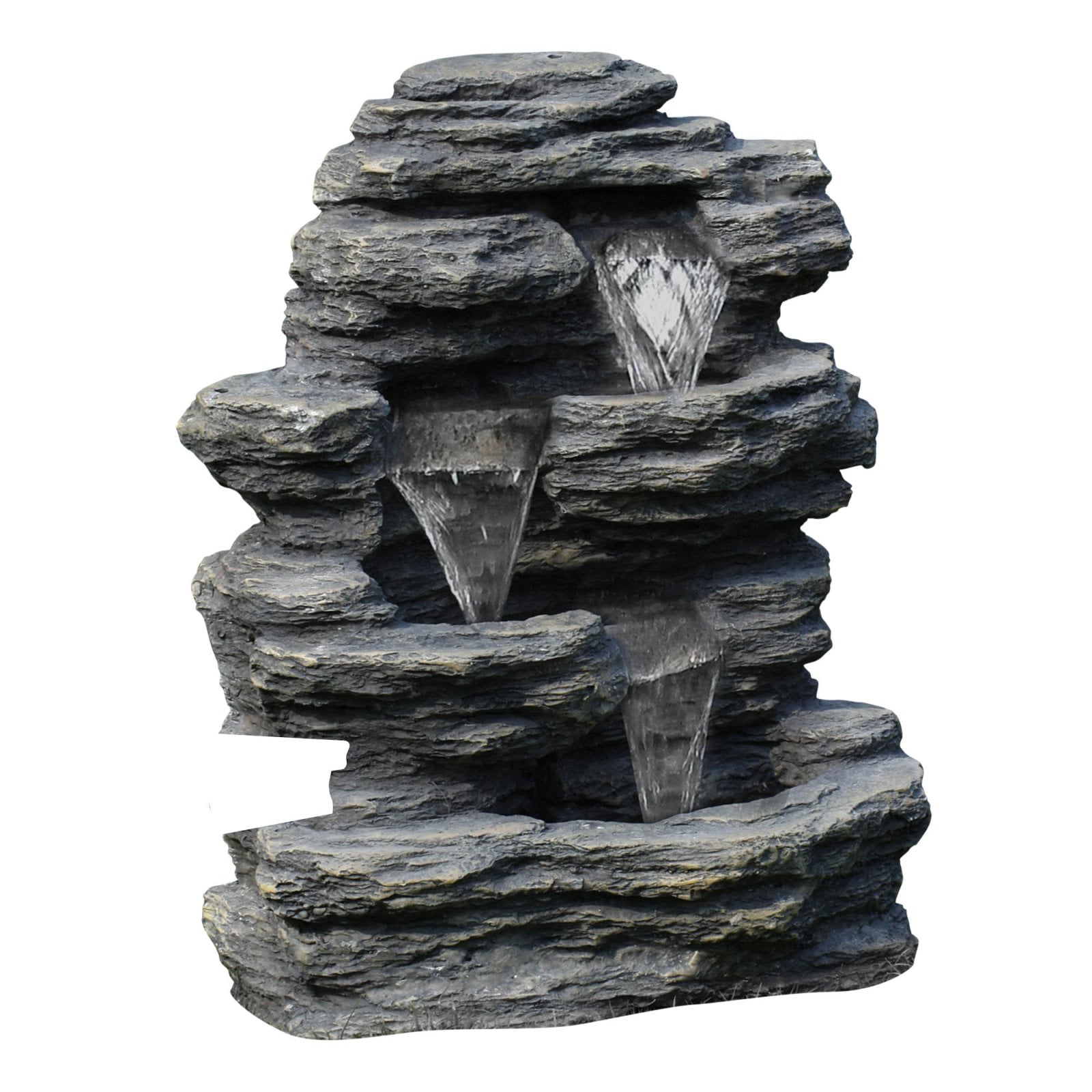 Pure Garden Cascade Rock Outdoor Fountain