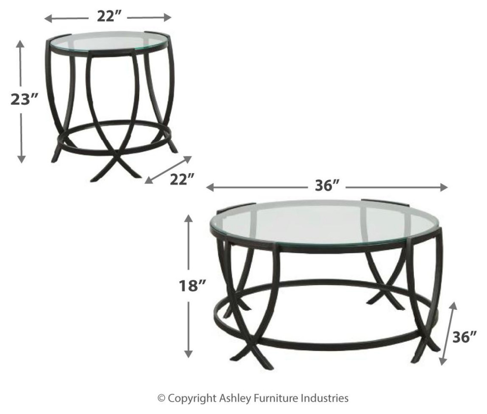 Tarrin Black Occasional Table Set of 3   Transitional   Coffee Table Sets   by Ashley Furniture Industries  Houzz