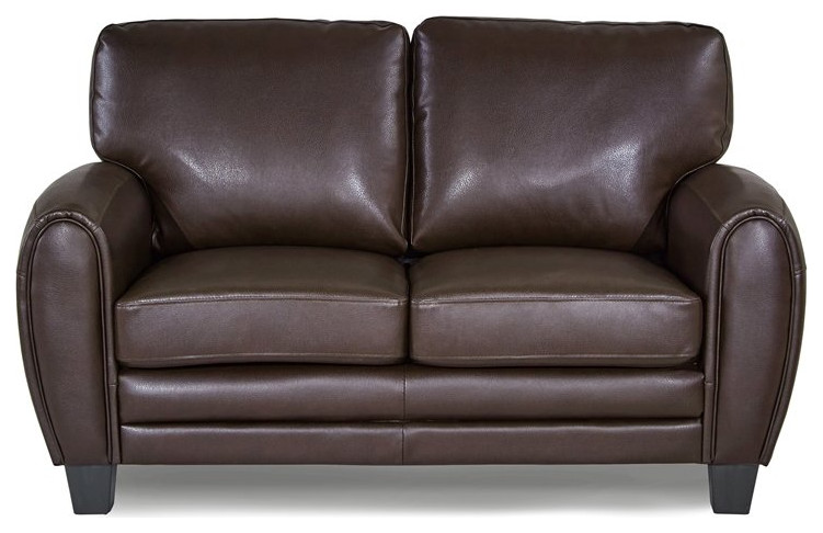 Lexicon Rubin Bonded Leather Loveseat in Black   Contemporary   Loveseats   by Homesquare  Houzz