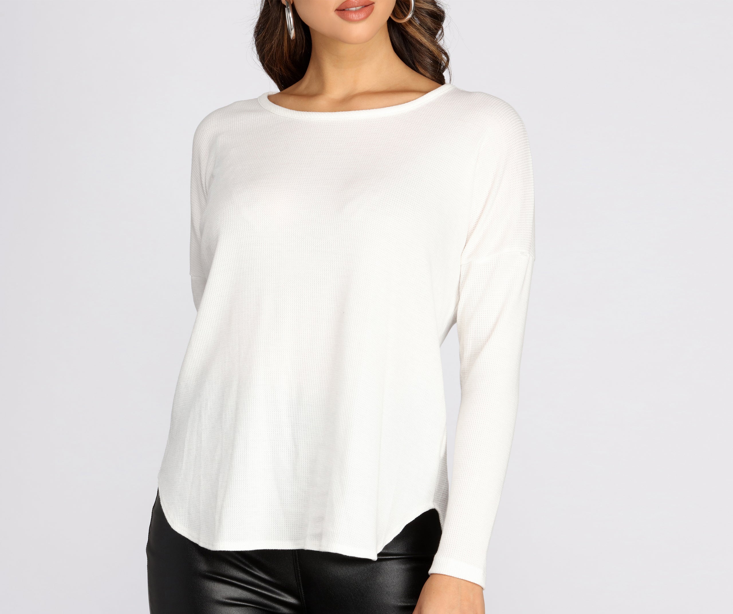 Cozy Thermal Scoop Neck Top