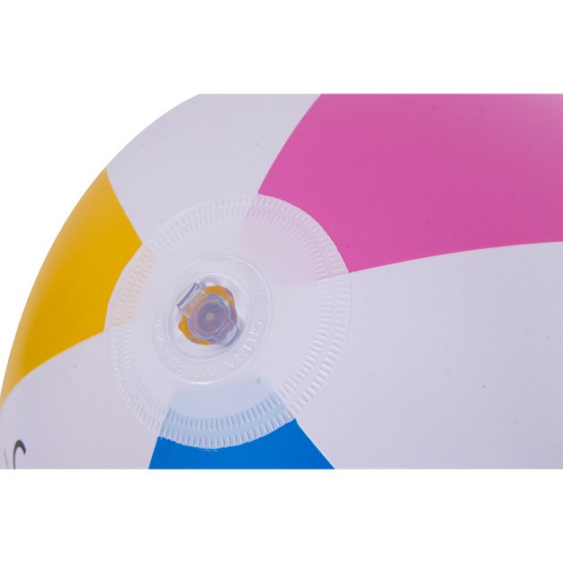 Inflatable 6 panel Beach Ball Swimming Pool Toy White pink