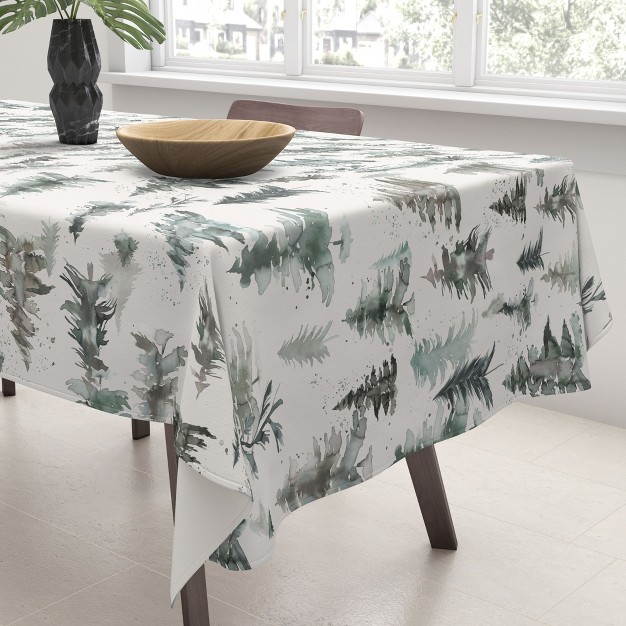 Ninola Design Winter Snow Trees Forest Neutral Tablecloth deny Designs