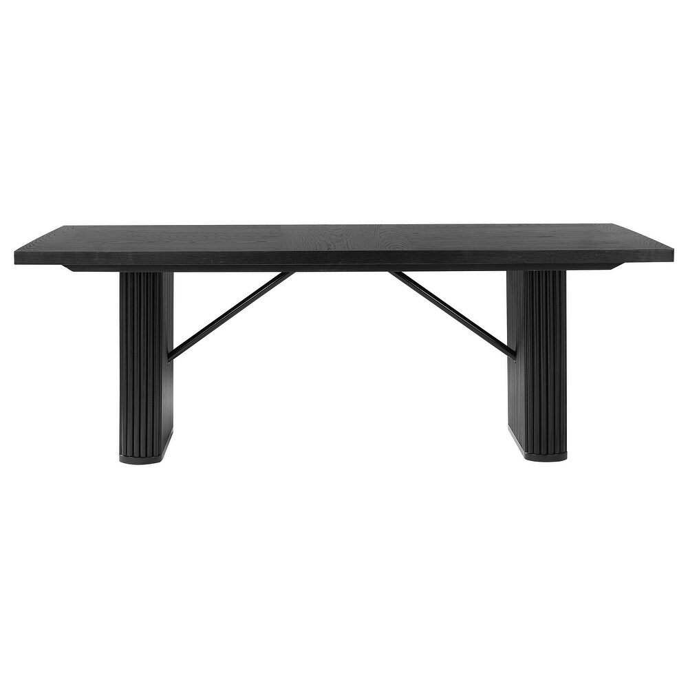 Coaster Furniture Catherine Rectangular Double Pedestal Dining Table Black   83.50'' x 41.75'' x 30.00''