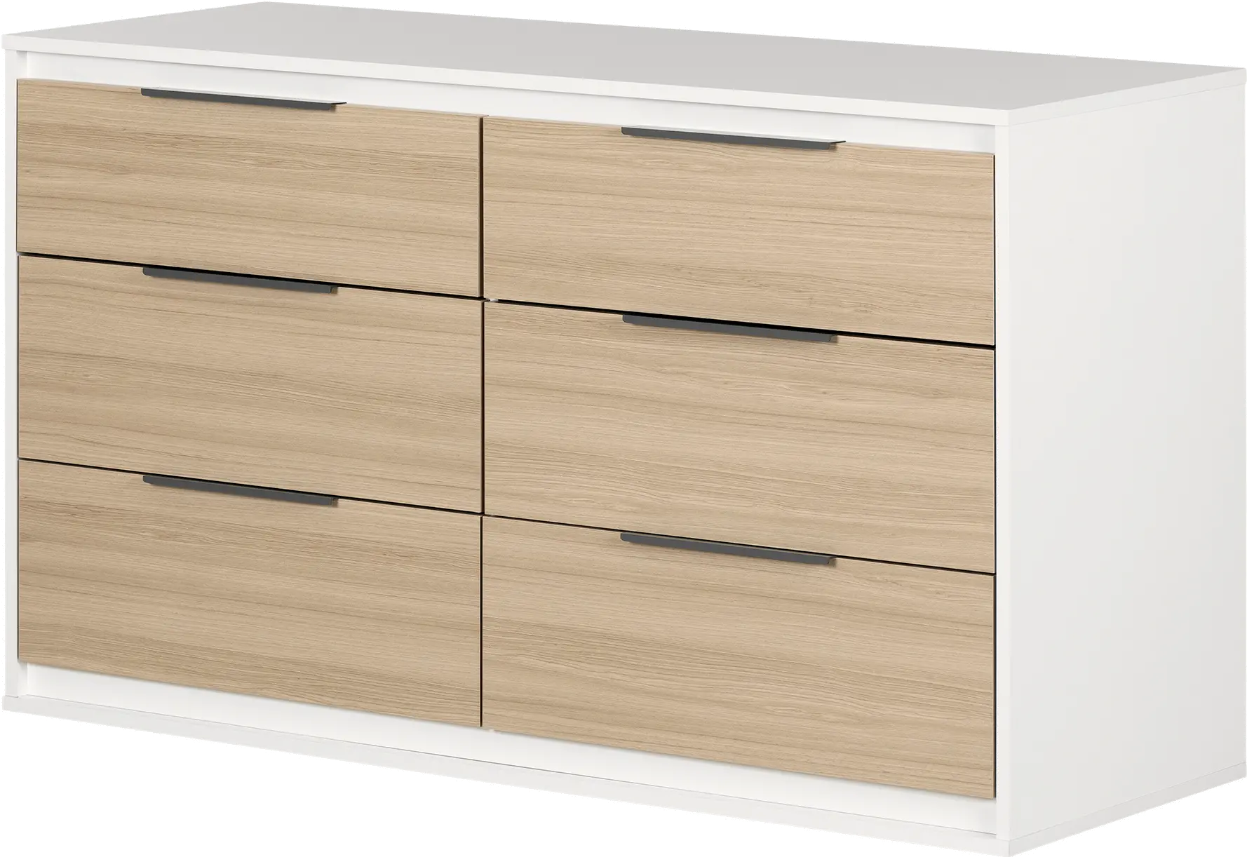 Hourra Soft Elm and White 6-Drawer Dresser - South Shore