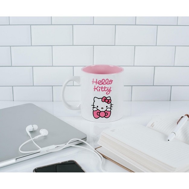 Silver Buffalo Hello Kitty Ceramic Mug Holds 20 Ounces