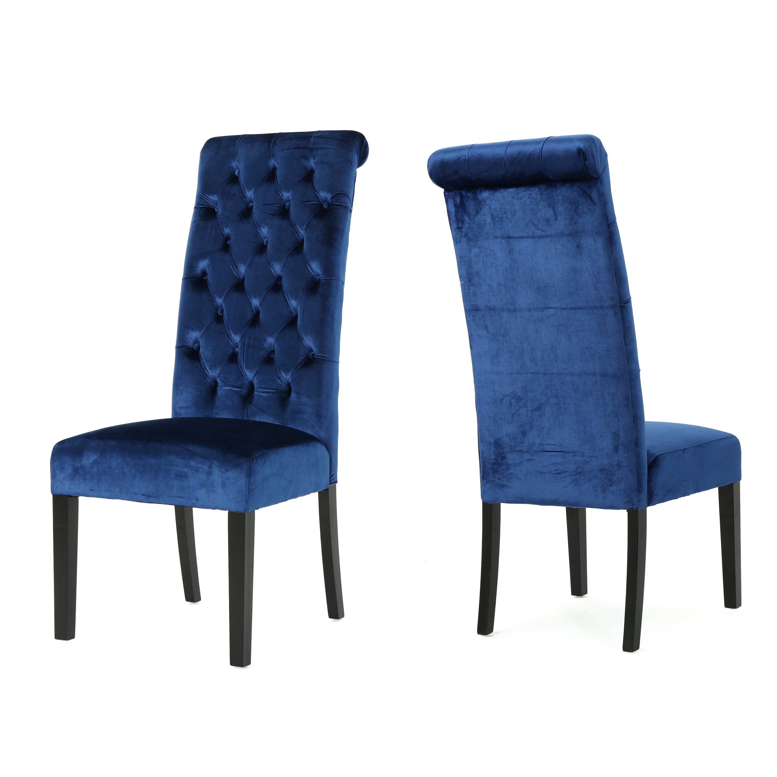 Leona Tall Back Tufted New Velvet Dining Chair (Set of 2)