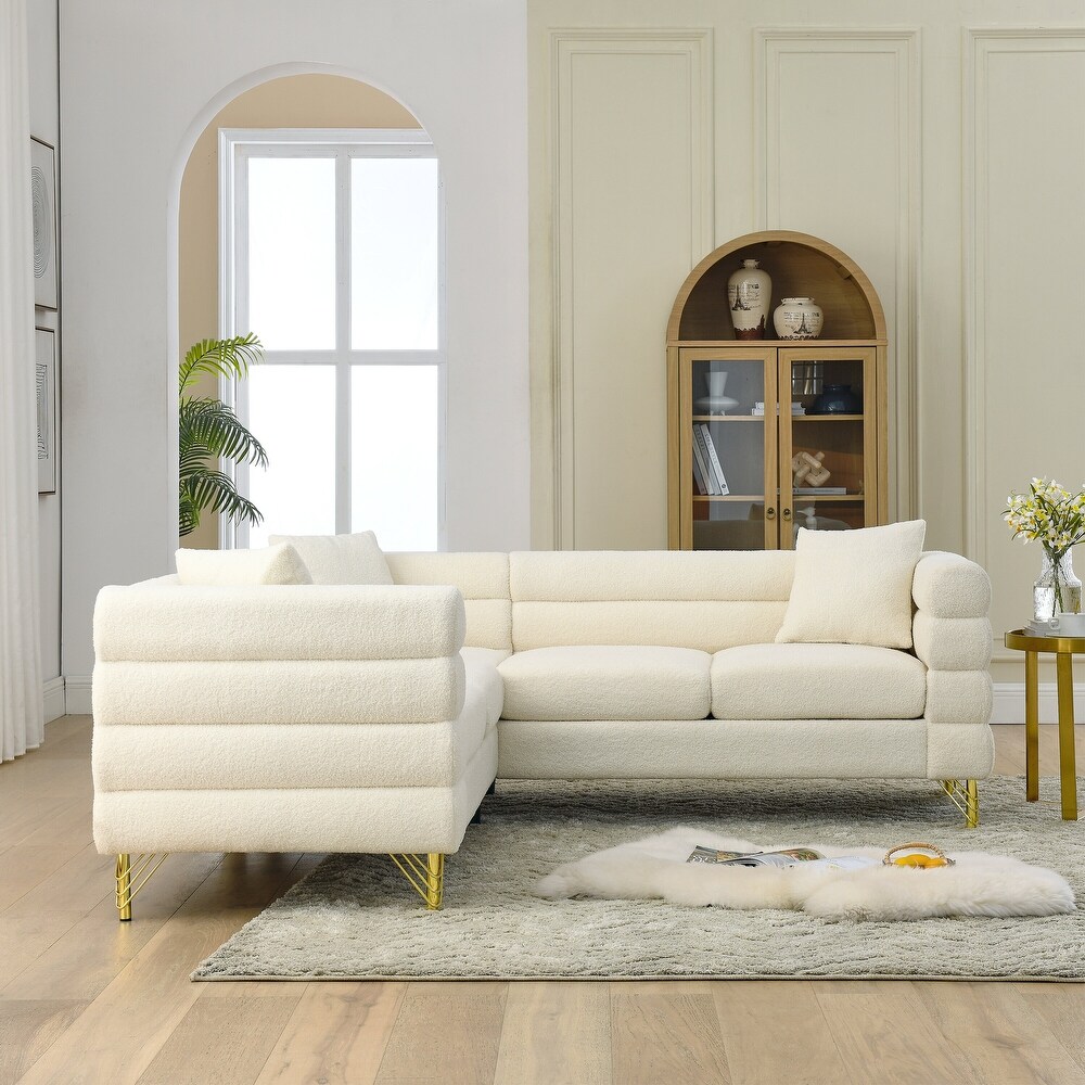 81.5 Inch Oversized Corner Sofa Covers  L Shaped Sectional Sofas  5 Seater Corner Couch with 3 Cushions for Living Room  Bedroom