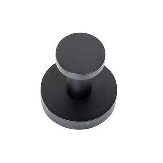 Italia Florence Knob Robe Hook in Matte Black FL9314