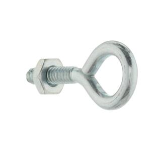 Everbilt 316 in. x 1-12 in. Zinc-Plated Steel Eye Bolts with Nuts (2-Piece per Pack) 816681