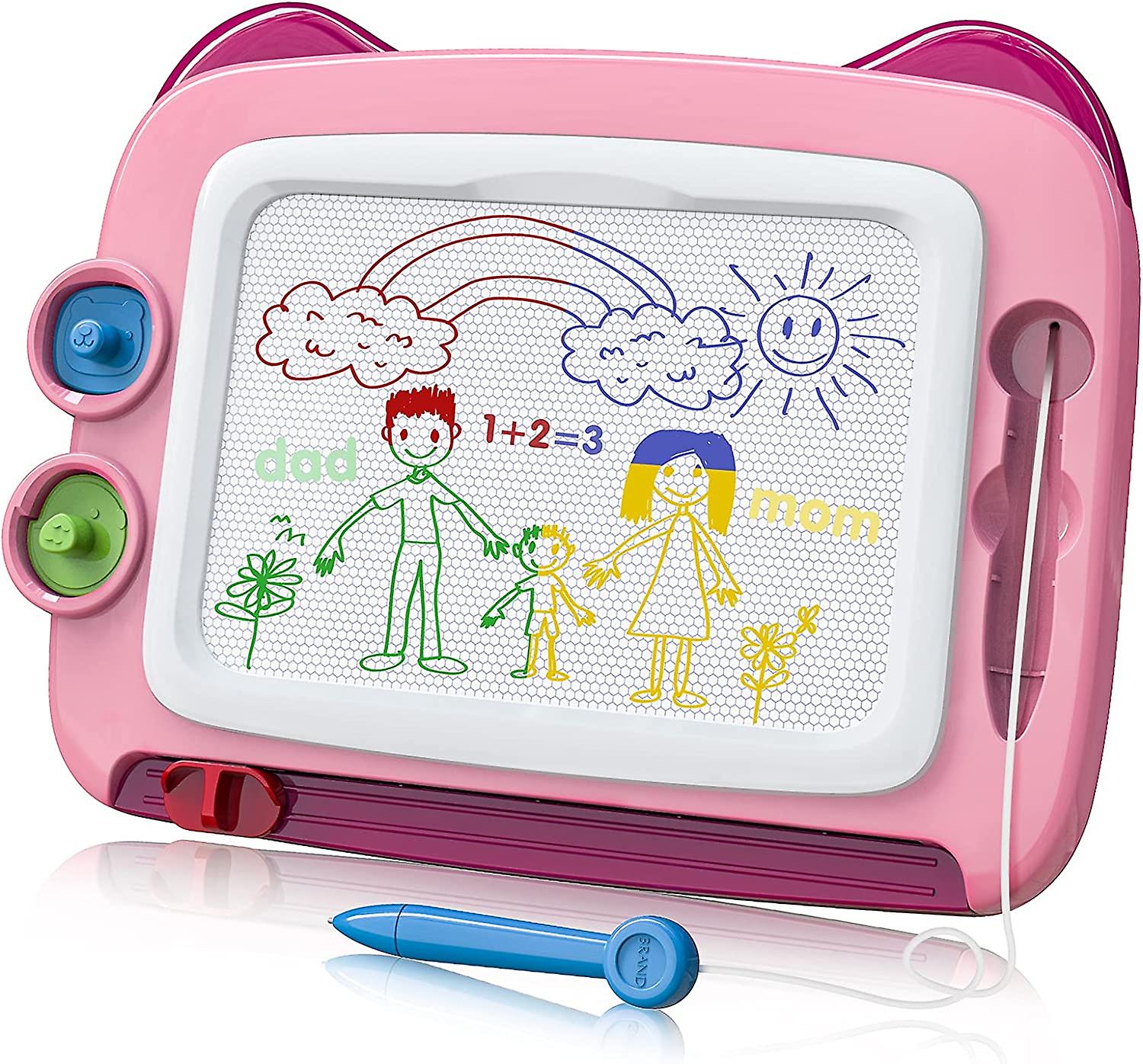 Baicccf Toys For 2 3 Year Old Girls Magnetic Drawing Board， Girls Toys Age 2 3 4 Mangna Doodle Board 4 Colour Erasable， Travel Toys For Girls Birthday