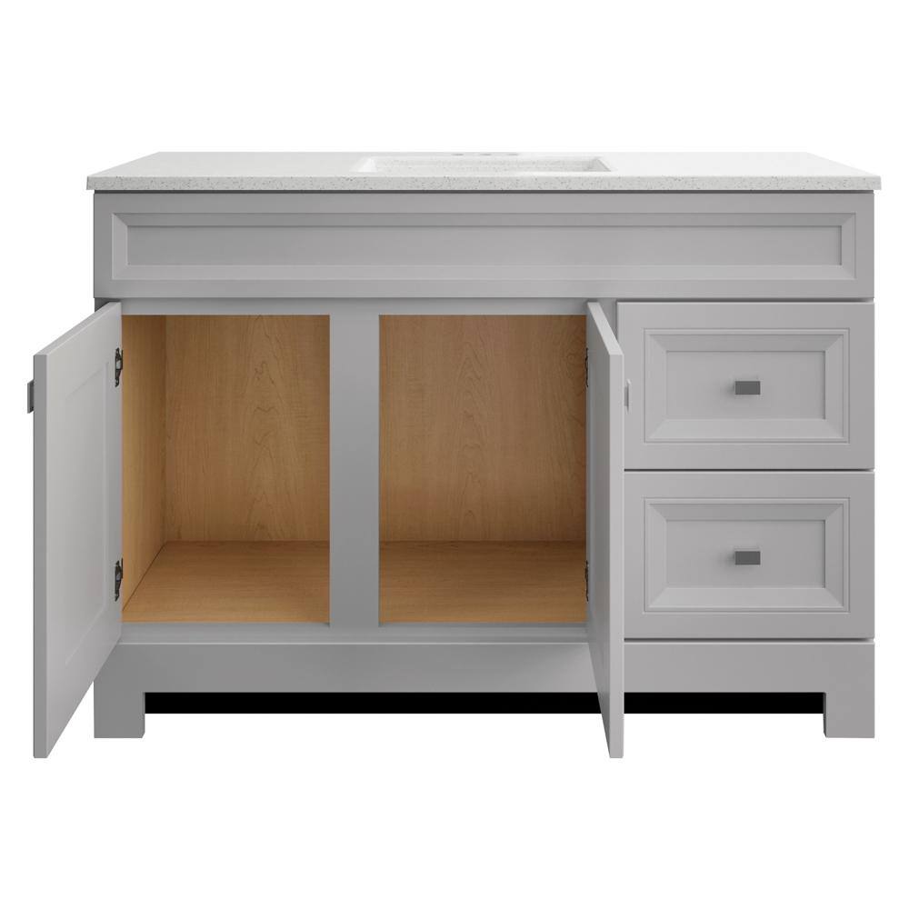 Home Decorators Collection Sedgewood 48.5 in. W Configurable Bath Vanity in Dove Gray with Solid Surface Top in Arctic with White Sink PPLNKDVR48D