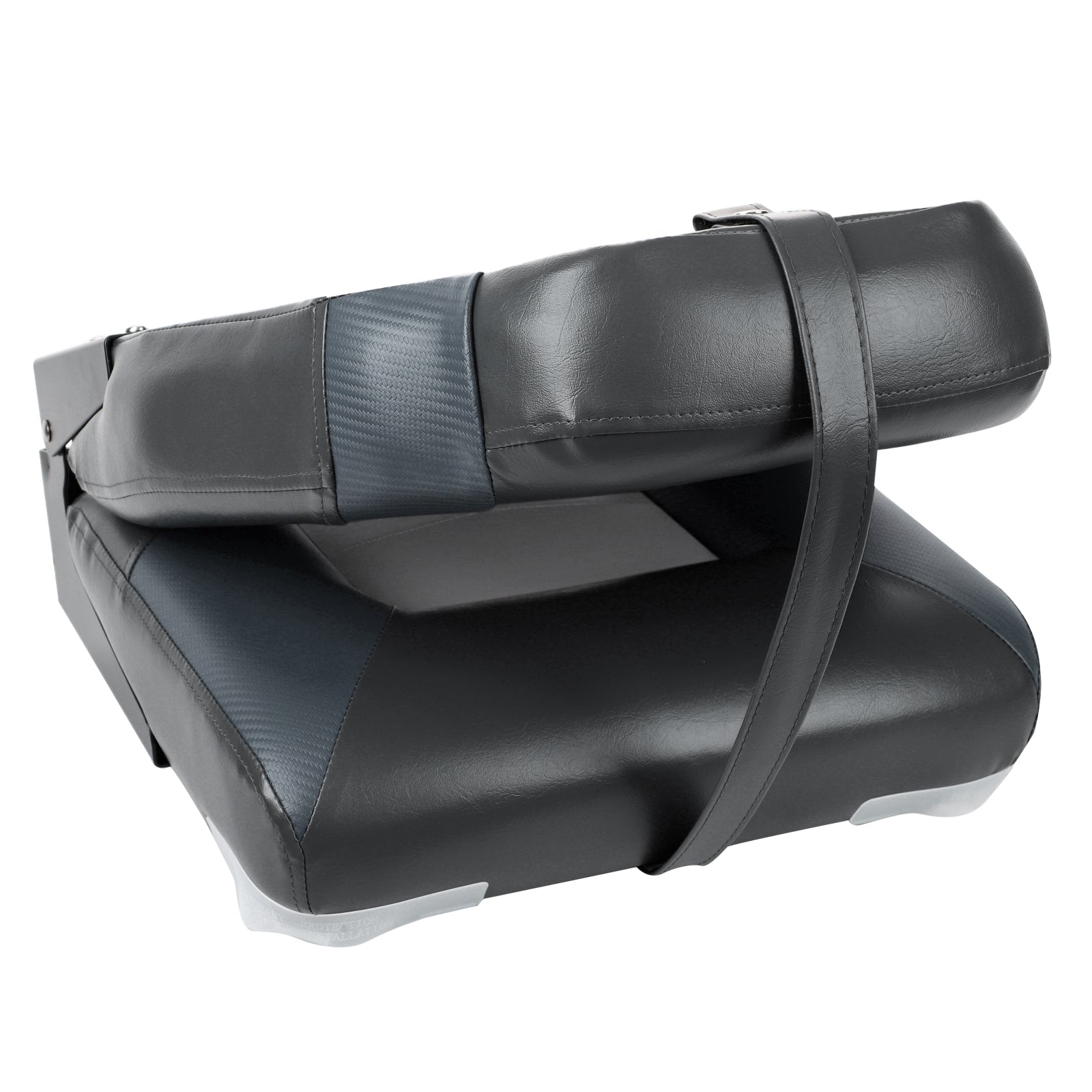 NORTHCAPTAIN S1 Deluxe High Back Folding Boat Seat，Stainless Steel Screws Included，White/Charcoal/Charcoal（2 Seats）