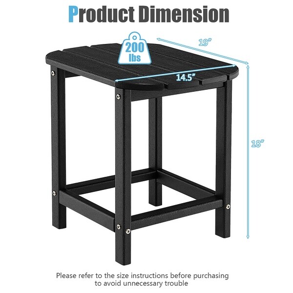 Costway 18'' Patio Adirondack Side Table Weather Resistant HDPE Garden