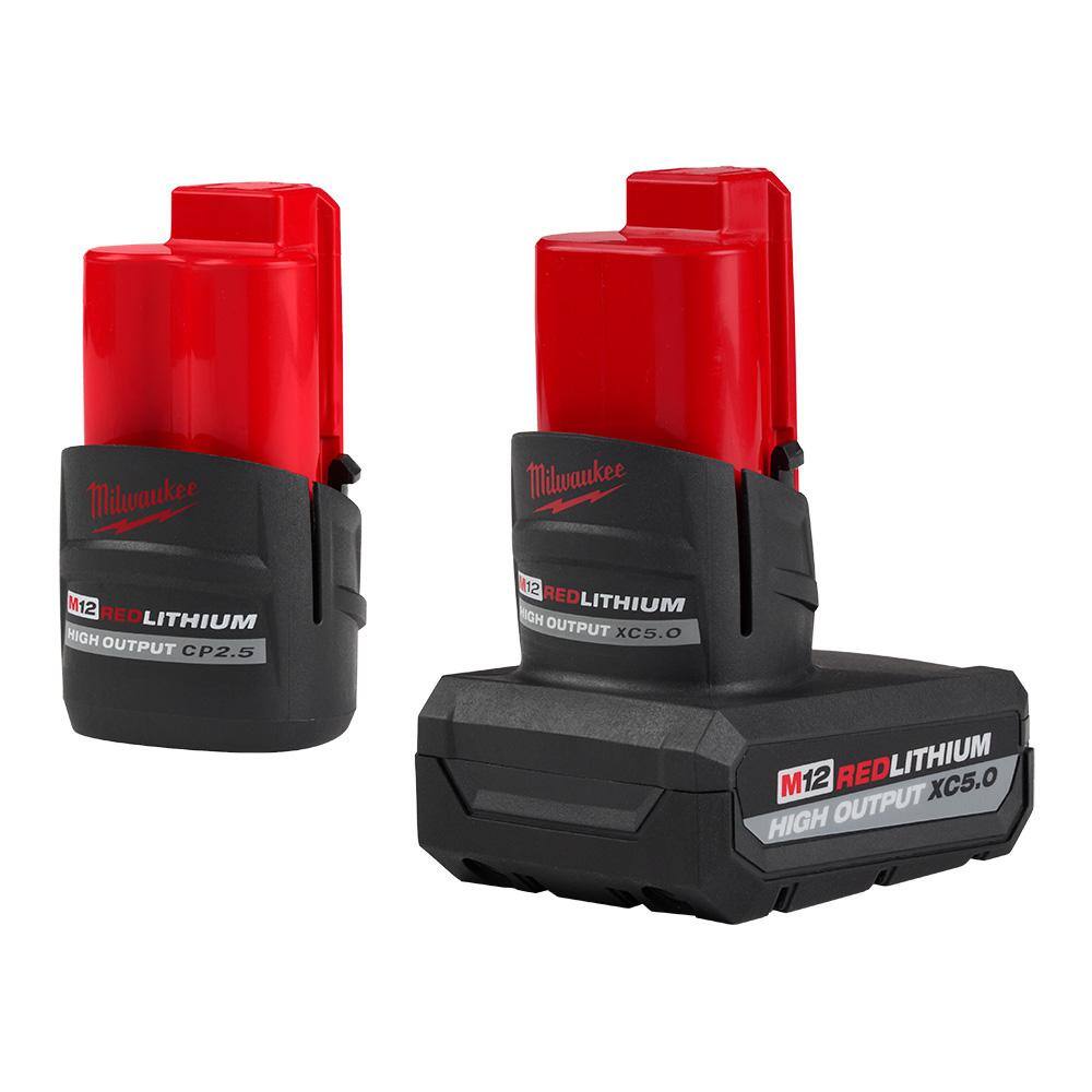 MW M12 12V Lithium-Ion XC High Output 5.0Ah Battery Pack WHigh Output 2.5Ah Battery Pack 48-11-2452S