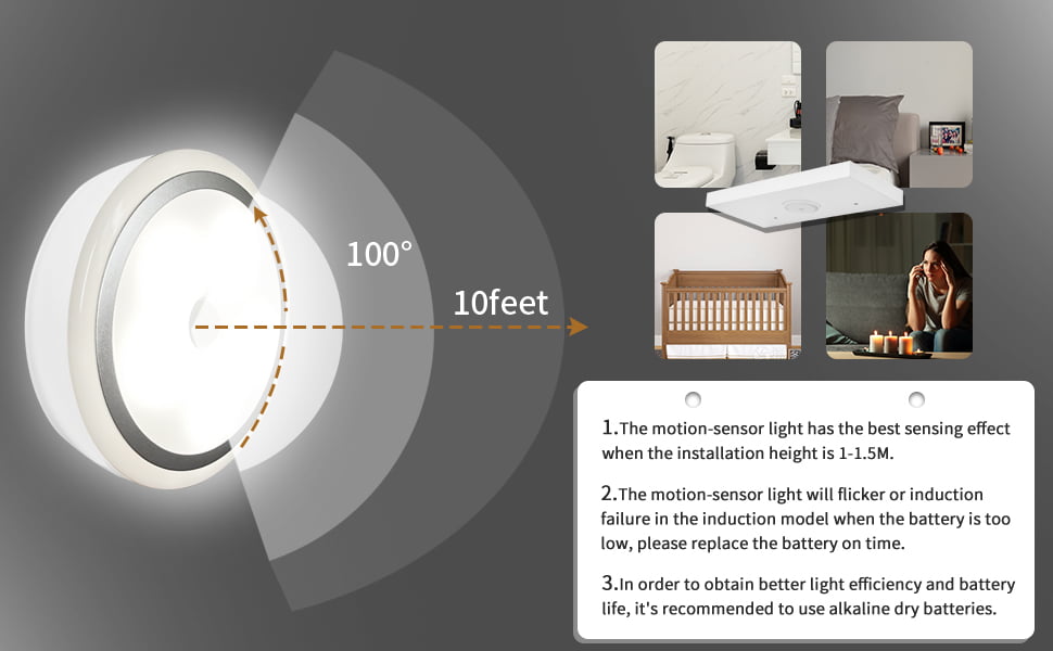 WELLAND 15 Inches Floating Shelf with Motion Sensor Light, Wall Mounted Storage Shelf, Floating Nightstand, White