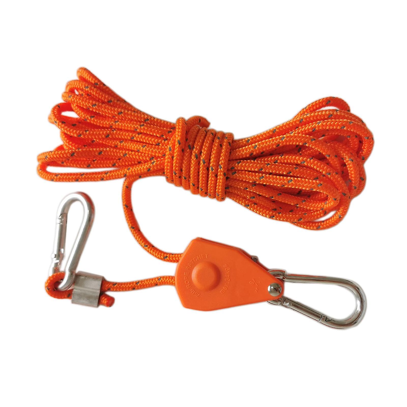Rope Hanger Ratchet Tightener Grow Light Hangers For Outdoor Canopy Climbing 4m Orange