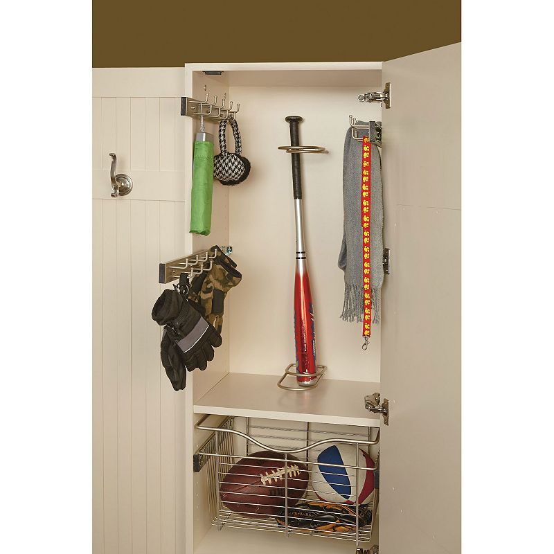 Rev-A-Shelf 14 Pull Out Belt Rack Closet Storage Organizer， Chrome， BRC-14CR