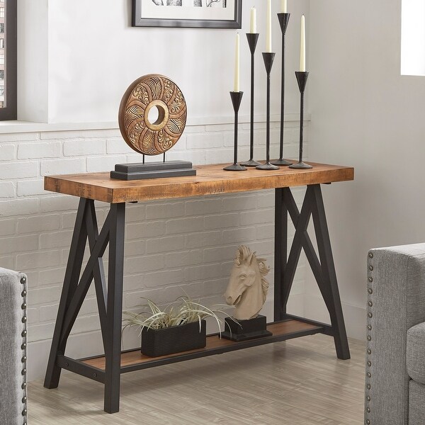 Bryson Rustic X-Base Sofa Entryway Table by iNSPIRE Q Classic