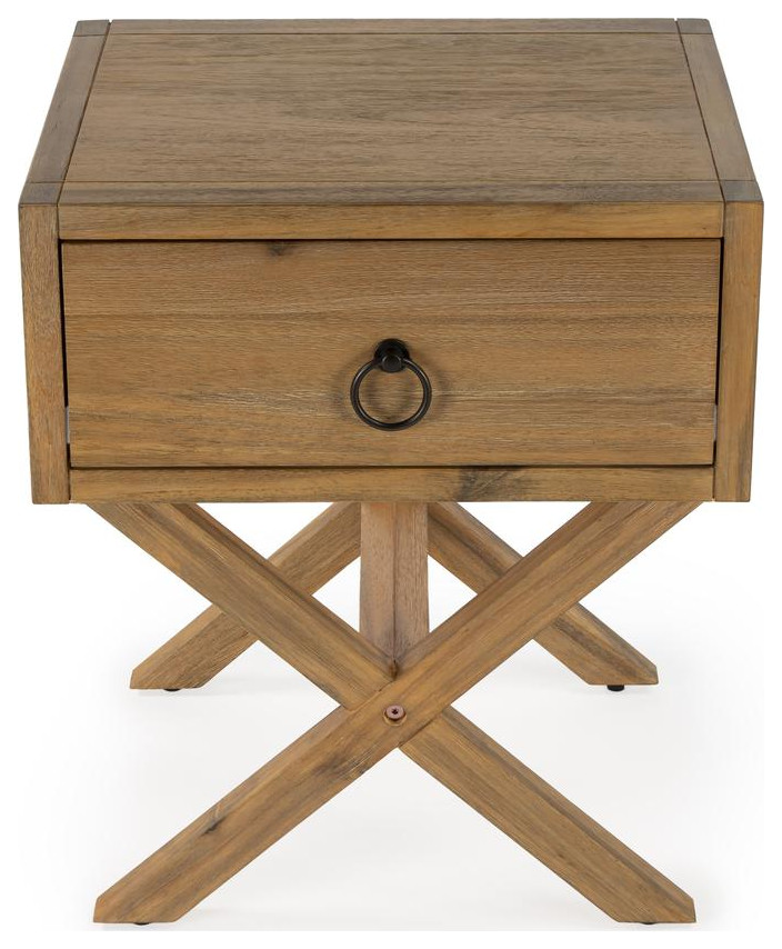 Butler Lark Natural Wood End Table   Contemporary   Accent Chests And Cabinets   by BisonOffice  Houzz