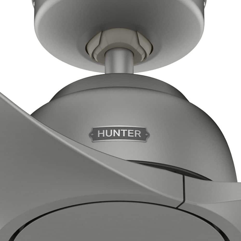 Hunter Gallegos 52 in Matte Silver IndoorOutdoor Ceiling Fan with Wall Control Included