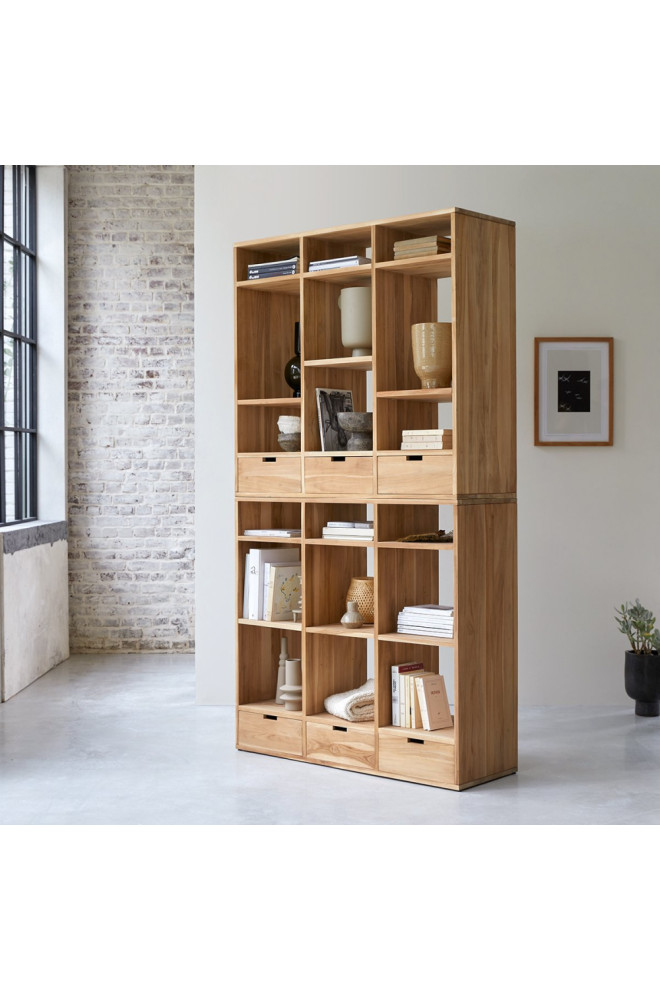 Solid Teak Bookcase  Tikamoon Miho   Transitional   Bookcases   by Oroa   Distinctive Furniture  Houzz