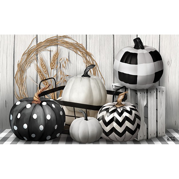 Briarwood Lane Black amp White Pumpkins Fall Doormat Primitive Autu