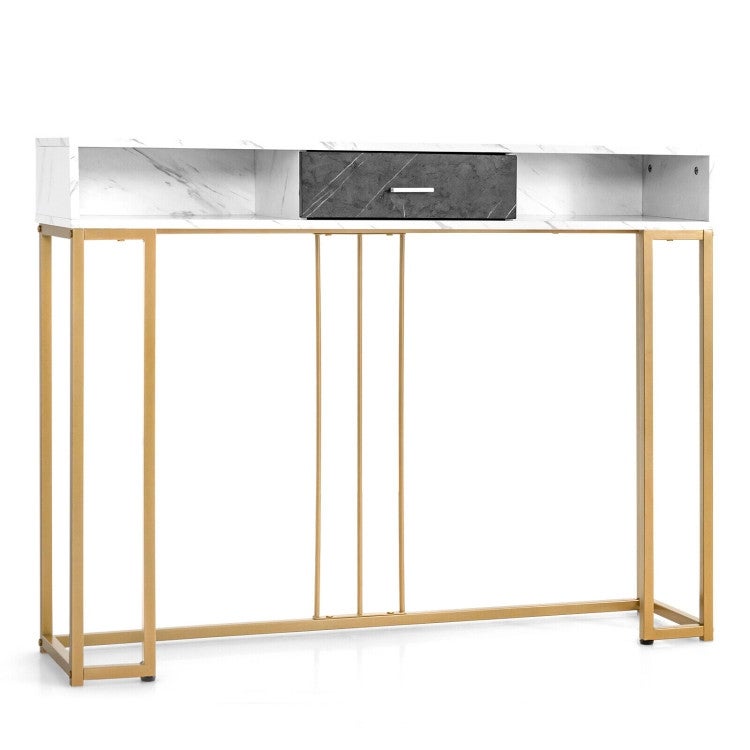 48 Inch 2-Tier Console Table with Drawer - 47.5