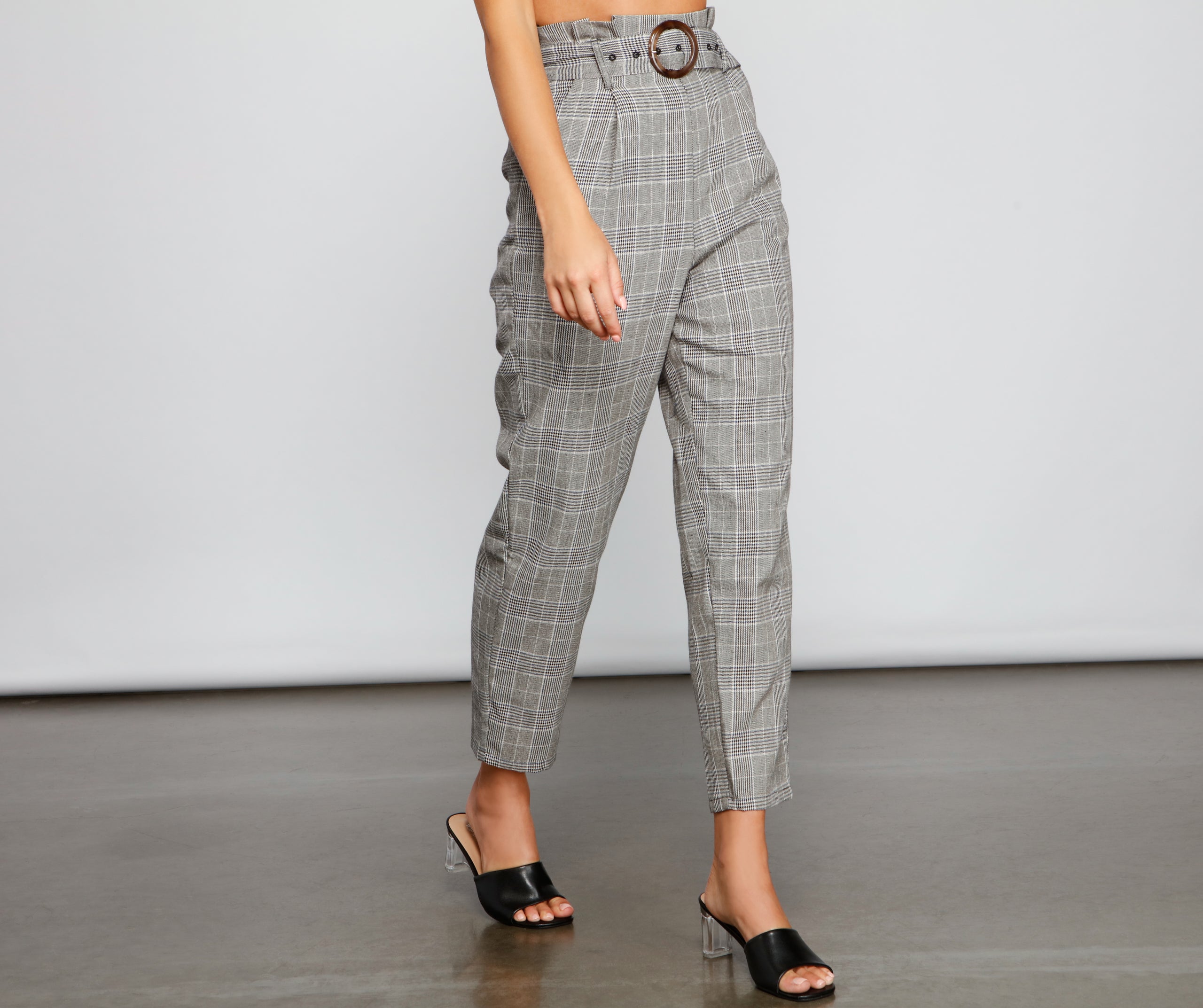 Chic Stunner High Waist Plaid Pants