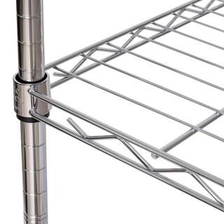 Seville Classics Silver 4-Tier Steel Wire Garage Storage Shelving Unit with Wheels (30 in. W x 49.5 in. H x 14 in. D) WEB674