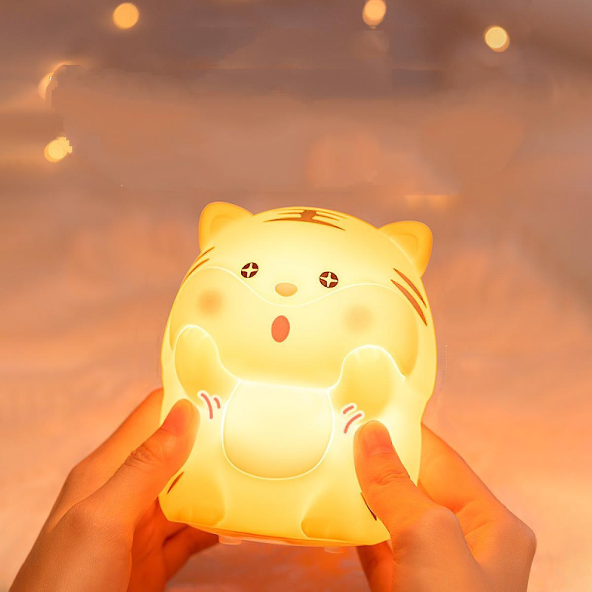 Cute Night Light For Kids - Silicone Lion Led Night Light， Parenting Light， Girls， Boys， Kids Gifts