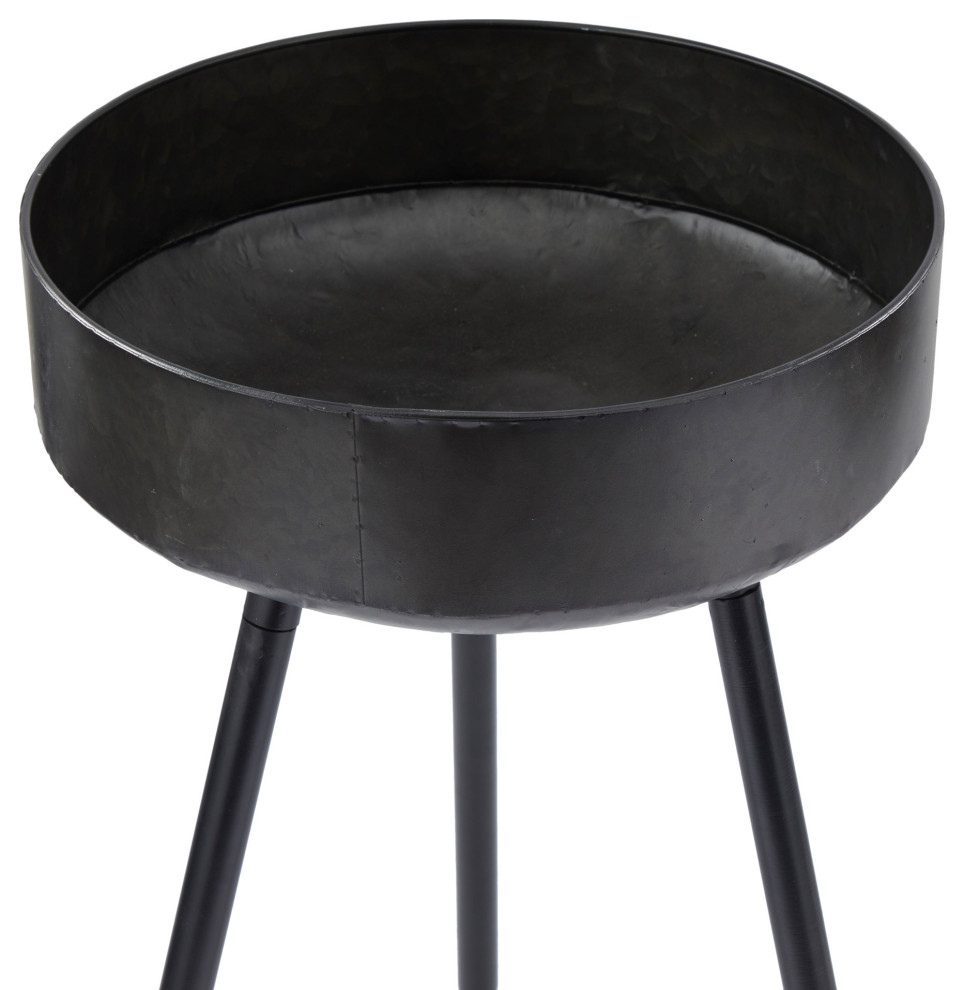 Modern Black Metal Planter 561239   Midcentury   Outdoor Pots And Planters   by Brimfield  ampMay  Houzz