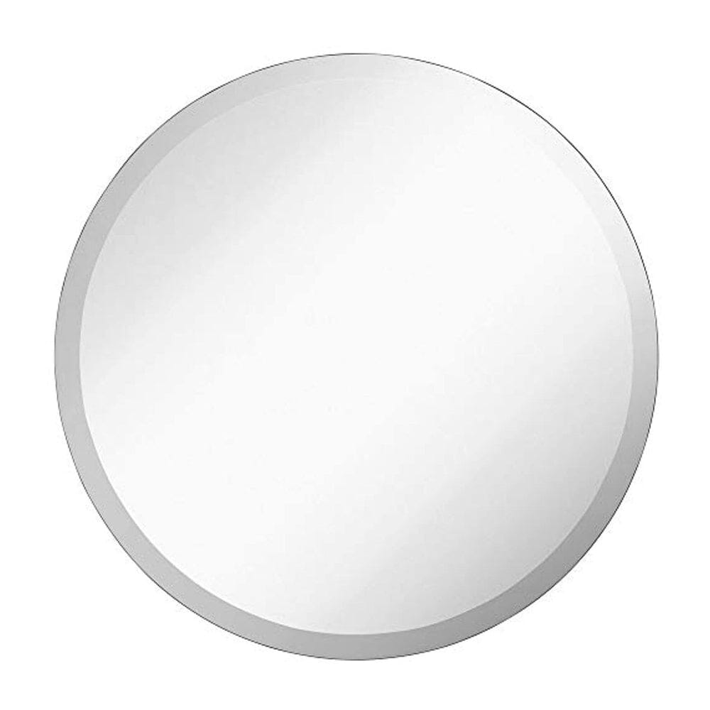 Large Simple Round 1 Inch Beveled Circle Wall Mirror Frameless (18