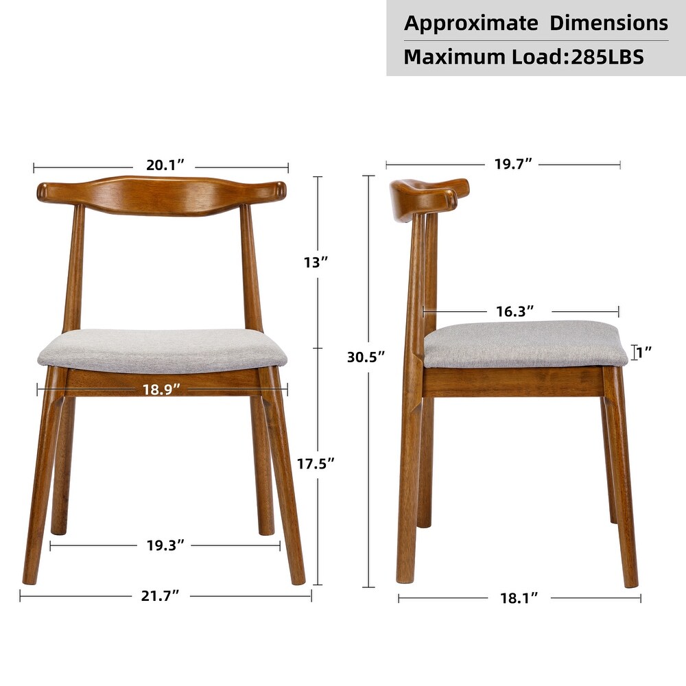 Cushioned Wooden Elbow Dining Chairs Set of 2 for Dining Living Room  Bedroom Kitchen  Balcony   N/A